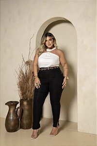 Calça Skinny Bengaline Preta Quality Moda Plus Size mlj outono Preview