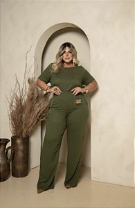 Conjunto Comfy Blusa e Calça Verde Quality Moda Plus Size mlj outono Preview