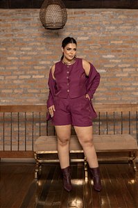 Conjunto Colete e Shorts Purple Quality Moda Plus Size dvs Outono Preview Cold