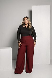 Calça Alfaiataria Zíper Marsala Quality Moda Plus Size rml Outono Preview aura