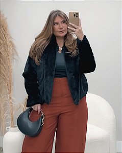 Casaco de Pelo Preto Quality Moda Plus Size rml Outono Preview aura