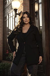 Blazer Clássico Botões Preto Quality Moda Plus Size dvs Outono Preview Equi dvs