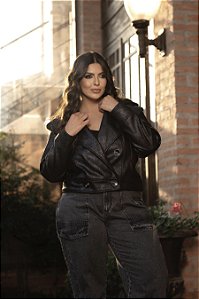 Jaqueta Forrada Preto Quality Moda Plus Size dvs Outono Preview Equi dvs