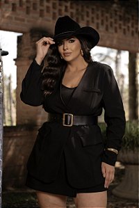 Blazer sem Gola Preto Quality Moda Plus Size dvs Outono Preview Equi dvs
