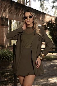 Blazer sem Gola Militar Quality Moda Plus Size dvs Outono Preview Equi dvs