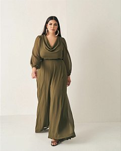 Macacão Degade Verde Quality Moda Plus Size Outono qbl Outono Preview