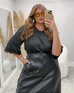 Blusa com Renda Preta Quality Moda Plus Size dub Outono Soul Preview