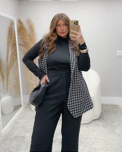 Blusa Gola Alta Manga Longa Preta Quality Moda Plus Size dub Outono Soul Preview