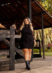Vestido Preto com Zíper e Bolso Quality Moda Plus Size Preview rml