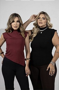 Blusa Assimétrica Muscle Tee Preta Quality Moda Plus Size Preview mlj