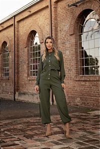 Conjunto Casaqueto e Calça Cargo Verde Quality Moda Plus Size Preview dvs