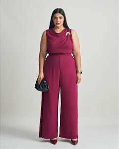 Macacão Plus Size em Moulage Vinho Quality Moda Plus Size Brit Preview qbl