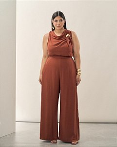 Macacão Plus Size em Moulage Telha Quality Moda Plus Size Brit Preview qbl