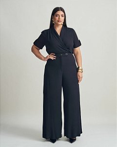Conjunto Cropped Xale Wide Preto Quality Moda Plus Size Brit Preview qbl
