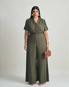 Conjunto Cropped Xale Wide Verde Quality Moda Plus Size Brit Preview qbl