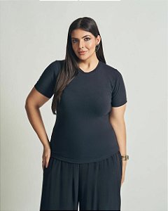 Baby Look Baby Tee Plus Size Feminina Preta Quality Moda Plus Size Brit Preview qbl