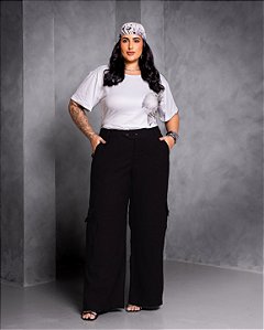 Calça Cargo Plus Size Preta Quality Moda Plus Size Preview Dub