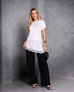 Calça Pantalona Aruba Preta Quality Moda Plus Size Preview Dub