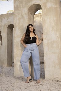 Calça Barrel Jeans Claro Quality Moda Plus Size dvs