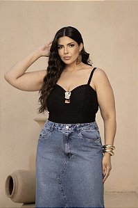 Body Fivela Preto Quality Moda Plus Size dvs