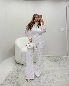 Calça Plus Size Estampa Flor Feminina Quality Moda Plus Size rml