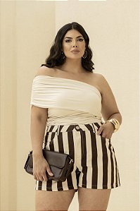 Blusa Ombro Único Drapeada Quality Moda Plus Size Preview Dvs