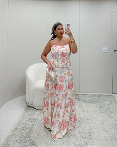 Conjunto Blusa e Saia Estampada Quality Moda Plus Size Dvs