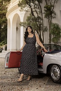 Vestido Midi Poá Elegante com Bolsos Quality Moda Plus Size dvs Preview