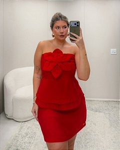 Cropped Vermelho Flor Quality Moda Plus Size Preview rml