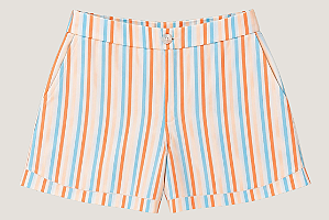 Short Listrado Feminino Quality Moda Plus Size Dub Preview