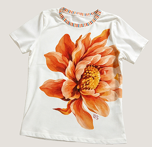 Tshirt Feminina Floral Quality Moda Plus Size Dub Preview