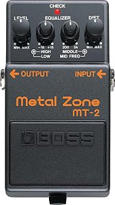 Pedal Boss  compacto Distorção Metal Zone Mt-2