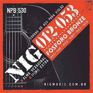 Encordoamento para Violão Aço 012 Fósforo Bronze Nig NPB-530