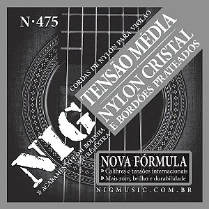 Encordoamento para violão nylon cristal média tensão NIG N475
