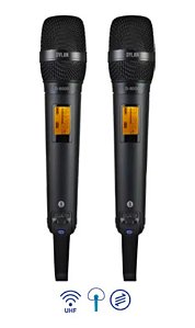 Microfone Dylan Duplo De Mao Sem Fio D-8000S