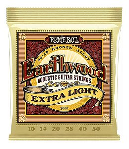 Encordoamento 010-050 Para Violao Aco Earthwood 80/20 Bronze Ernie Ball