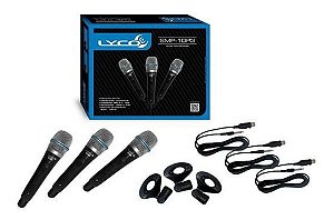 Kit 3 Microfone Lyco Com Fio SMP10P3