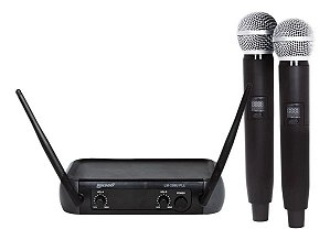 Microfone Sem Fio Lm-258U Uhf 2 Canais Frequência Fixa