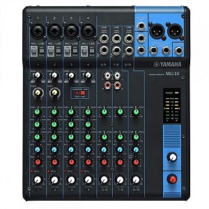 Mesa De Som Analógica Yamaha com 10 Canais MG10