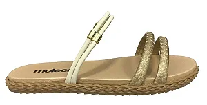 Chinelo sandália moleca primavera verão conforto leve macio 5452.130 BRANCO OFF / DOURADO