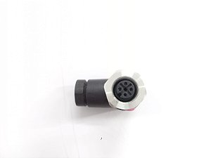 Conector M12 4 Pinos Fêmea Curvo 90º