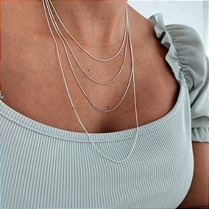 Corrente de Prata Veneziana Fio 15