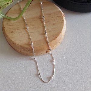 Corrente de Prata com Bolinha