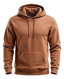 Moletom com Zíper Liso Sem Estampa Blusa de Frio Com Capuz Casaco Fechado Flanelado