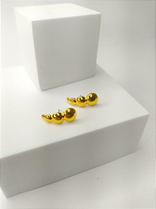 Brinco Pequeno Dourado Quatro Círculos Polido