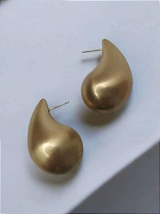 Brinco Gota Grande Escovado
