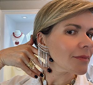 Brinco Ear Cuff com Franjas