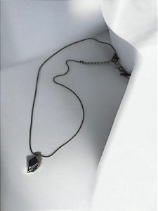 Colar Pedra Obsidiana Negra
