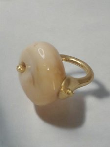 Anel Metal com Resina Off Mesclada