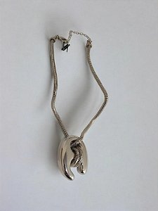 Colar Metal Pingente Polido